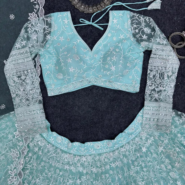 Party Wear Lehenga with Fancy Sequence Work - Image 3