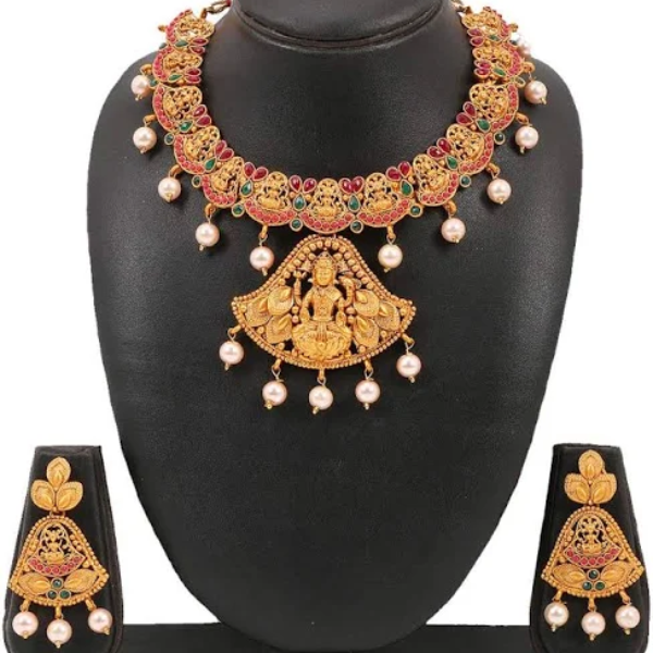 Yellow Chimes Women’s Traditional Temple Jewellery Set