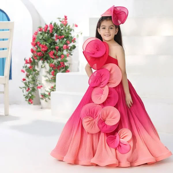 Pleated Coral Delight Gown