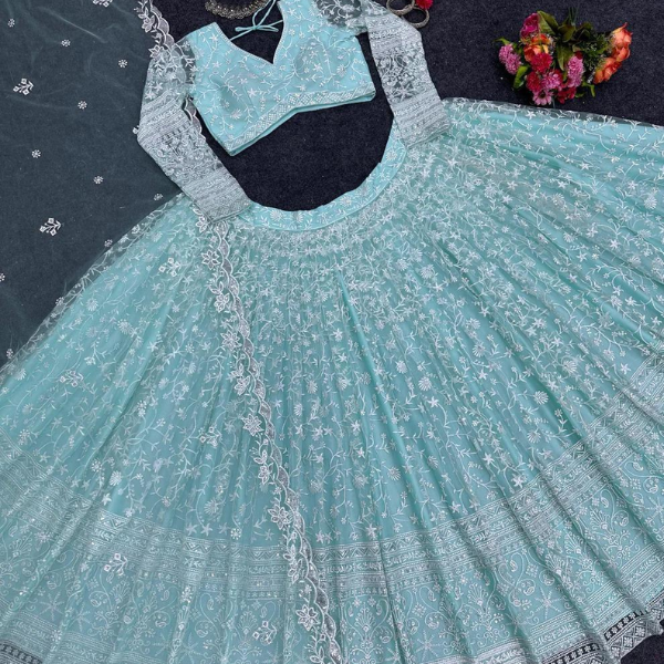 Party Wear Lehenga with Fancy Sequence Work - Image 2