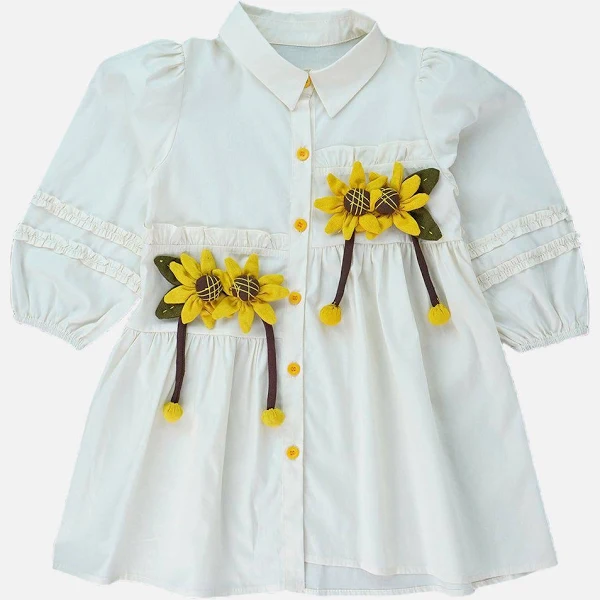 Girls’ Sunflower Style Smart Casual Partywear Dress