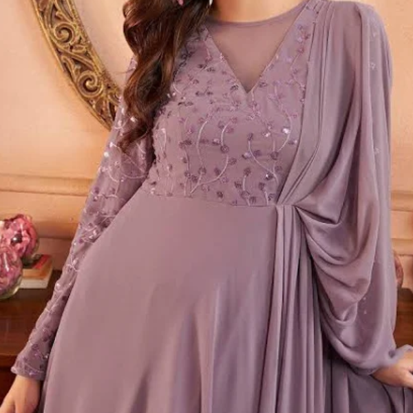 Inddus Sequinned Embellished Gown